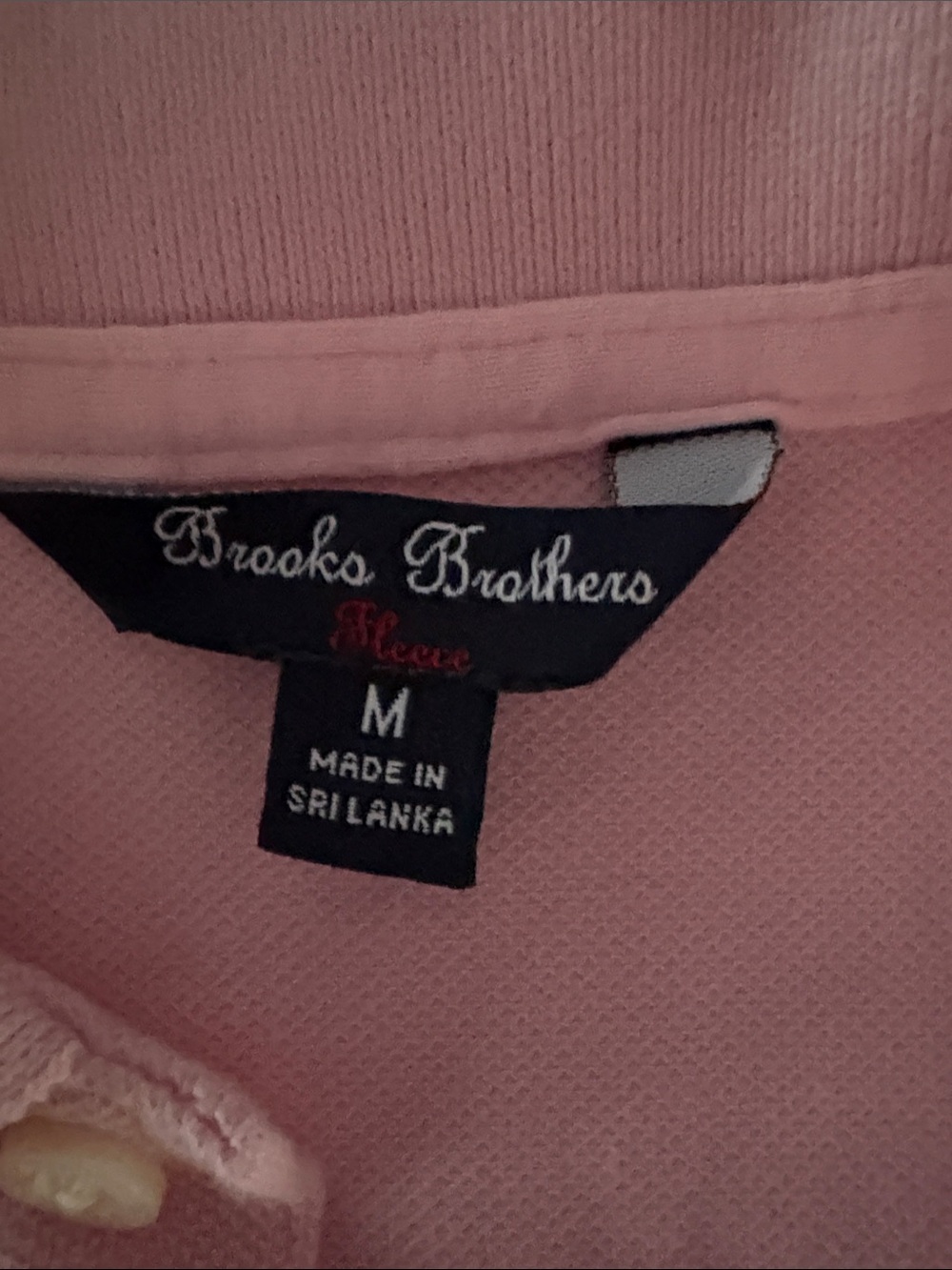 Brooks Brothers Boys (but is Unisex) Light Pink Polo with Navy-Trim Collar